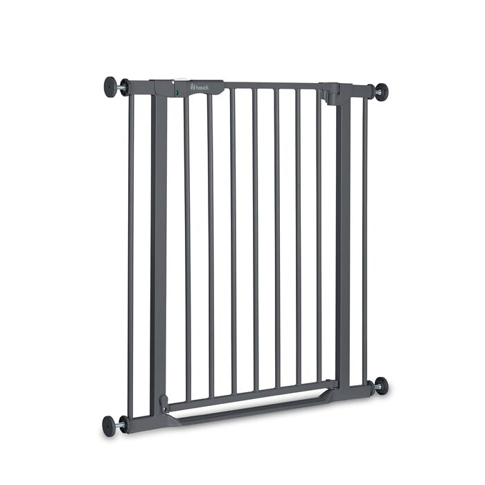 Захист для воріт Hauck Clear Step Autoclose 2, Темно-сірий - для дітей, регульована ширина 75-80 см, висота 77 см, самозакривання, низький поріг, двостороннє відкривання однією рукою, без свердління