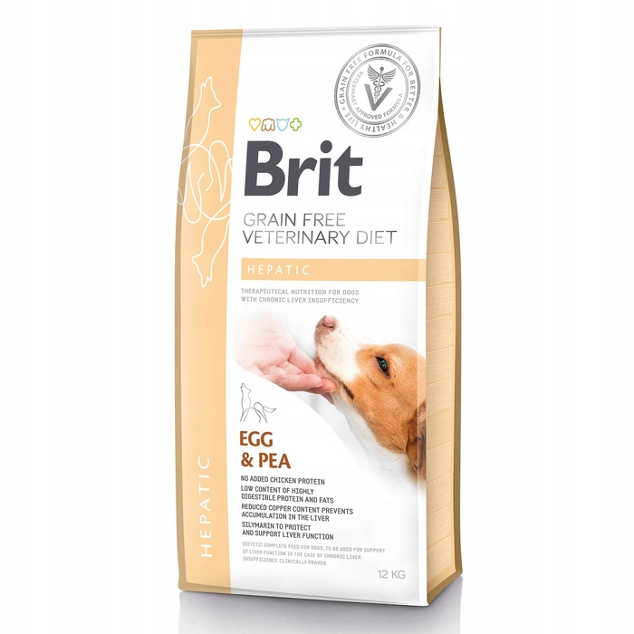 Ветеринарний дієтичний корм Brit Veterinary Diet Hepatic для собак з яйцем та горошком, 12 кг