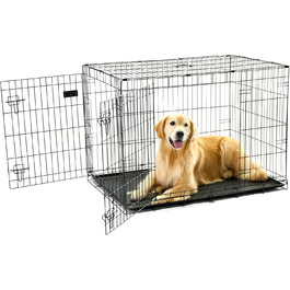 Клітка для собак Carlson Pet Products, металева, з подвійними дверима, велика, чорна