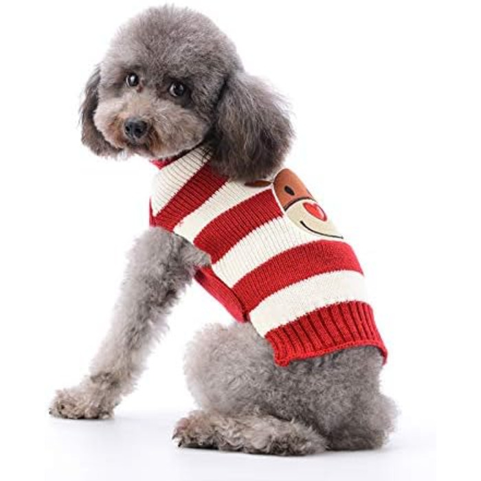 Пуловер для собак на Різдво: теплий в'язаний пуловер-роллінґ з орнаментом для цуценят та дорослих собак, розмір XXL. Ідеальний подарунок для вашого улюбленця!