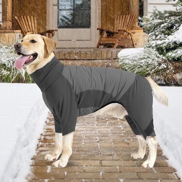 Водонепроникний зимовий одяг для собак: теплий куртка з високим коміром для маленьких, середніх та великих собак (Сірий, L)