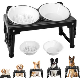 Підвищена годівниця для собак, анти-заковтування, регульована висота, для великих та середніх собак