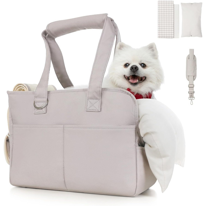 Переноска для тварин, переноска для котів та цуценят, м'яка, складана, сіра, до 6.8 кг