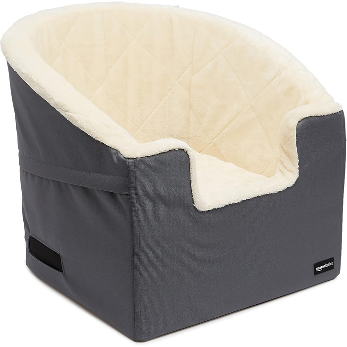 Підвищена автосидіння для тварин Amazon Basics, великий розмір, 45,7 x 55,8 x 40,6 см (сірий, маленький)