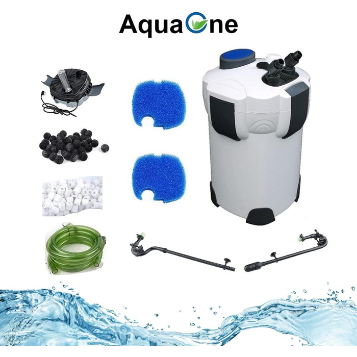 Зовнішній акваріумний фільтр AquaOne HW-303B 1400 л/год з УФ-лампою 9 Вт для акваріумів до 700 л, для прісної та морської води