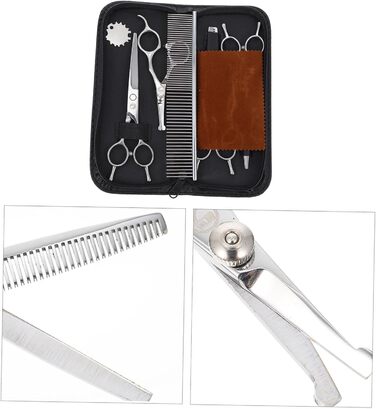 Ножиці для стрижки шерсті собак з нержавіючої сталі - практичні ножиці для грумінгу домашніх тварин з округлими кінцями для точного підстригання шерсті та безпечної роботи