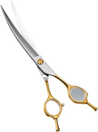 Професійна вигнута ножиця для грумінгу собак Golden - 7 дюймів, з ергономічною ручкою, з нержавіючої сталі 440C