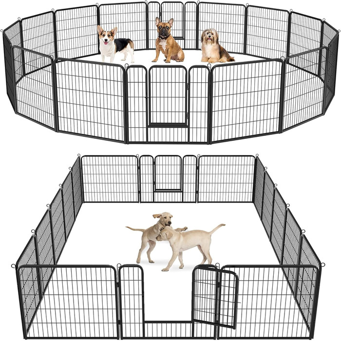 MaxxPet Вольєр для цуценят, складаний з дверима, 16 секцій, 80x80 см, для дому та саду