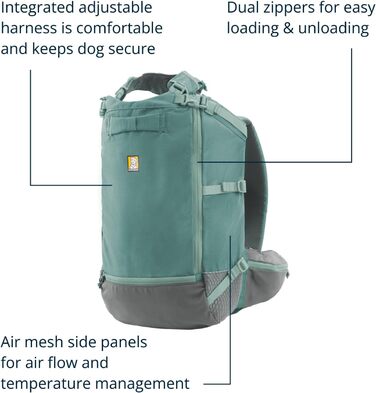 Рюкзак-переноска для собак Ruffwear Hitch Hiker, XS, River Rock Green