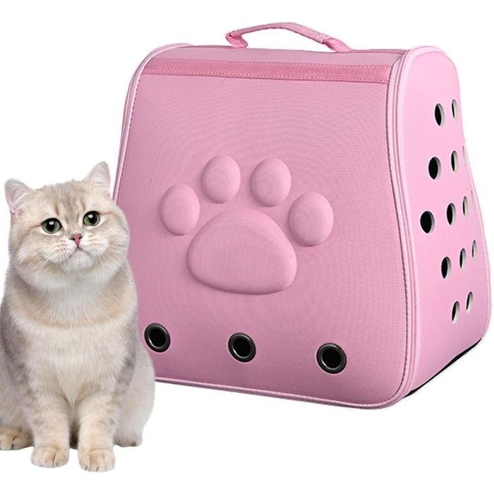 Транспортна сумка для котів, переноска для тварин | Дихаюча переноска для котів, маленька переноска для котів та собак, портативна сумка для тварин у дорогу Рожева