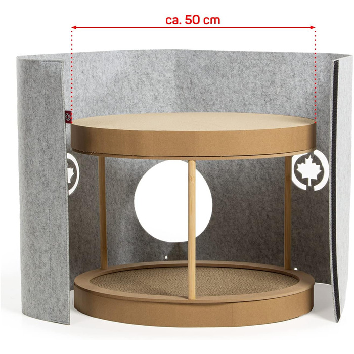 Клітка-кіготник для котів Owen-Tower XL, сірий, 50 см - багатоярусне ліжко з когтеточками