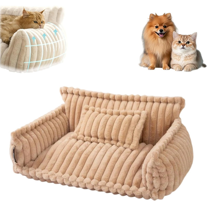 Диван для домашніх тварин, ортопедичний лежак для котів та собак, миючий диван для собак, стійкий до подряпин, нековзний, для великих, середніх та малих собак та котів (1шт, L)