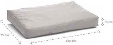 Лягушкове ліжко для собак Juelle з штучної шкіри, м'який матрац та подушка для середніх та великих собак, товщина борту, Boss M-XL (100x75 см, світло-сірий)