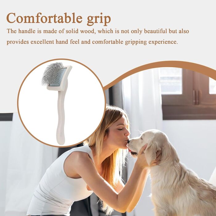 Щітка для собак Slicker Brush: металева щітка для грумінгу та видалення шерсті, масажний гребінь для довгої шерсті