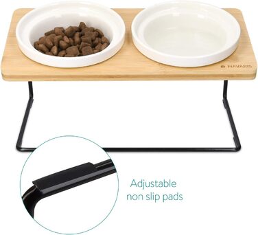 Підвищені годівниці для котів Navaris - 2 годівниці з кераміки - годівниця для котів та собак