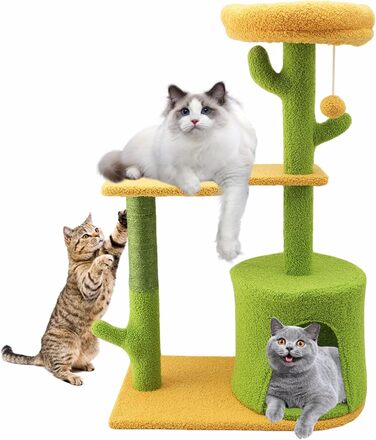 iFCOW Крактауерм: кігтеточка-вежа з платформами та стійкою 80 см для котів середніх порід