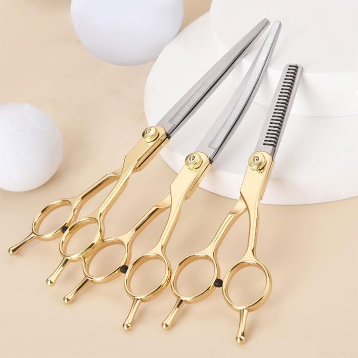 Набір професійних ножиць для грумінгу собак та котів Fellschere 5-в-1: ножиці, сталевий гребінець, сумка для зберігання