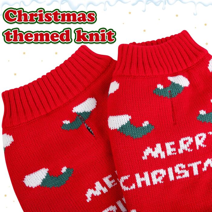 Теплий зимовий светр для собак CITETOILE, м'який та зручний в'язаний халат для собак, водолазка для домашніх тварин у холодну погоду, градієнт кольору для маленьких та середніх тварин, фіолетовий, S (X-Large, червоний)