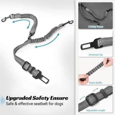 Автомобільний лежак для собак Petsfit - сірий, для 2 маленьких собак, з ременями безпеки