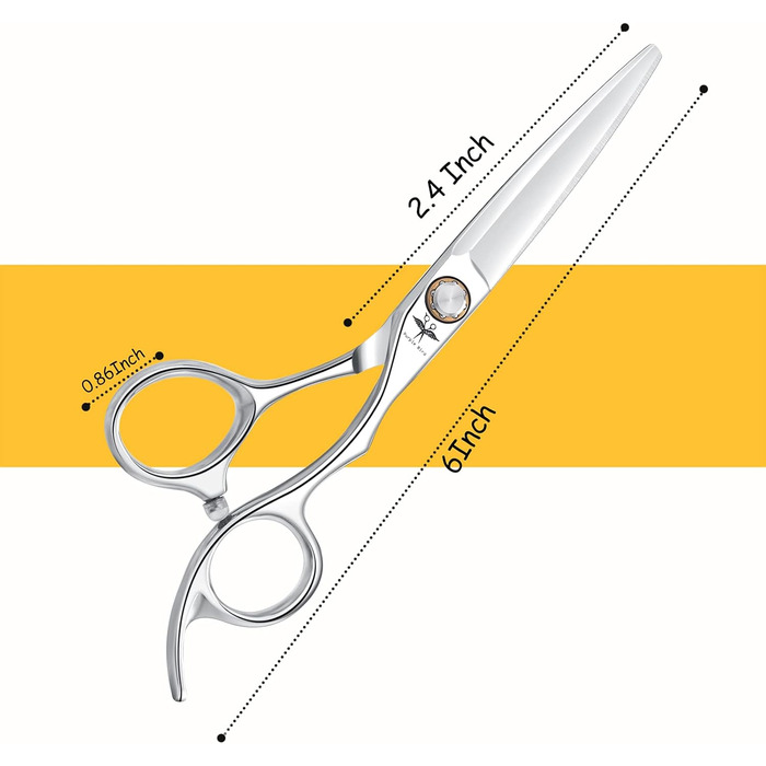 Професійні ножиці для стрижки волосся PURPLEBIRD 6 дюймів, 440C сталь, для жінок та чоловіків, прямі