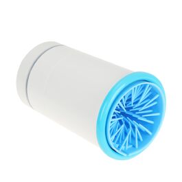 Електричний очищувач лап для тварин HEMOTON з USB-зарядкою та функцією масажу. Ротаційний інструмент для чищення лап. Синій та білий.