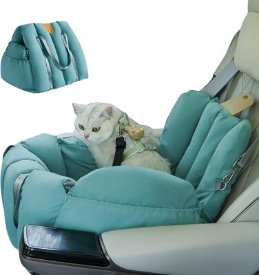 Автокрісло для собак та котів - переноска, автосидіння для тварин з регулюванням, бавовняна підкладка, з ременем безпеки, портативна підставка для собак та котів