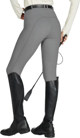 Легінси для верхової їзди WILLIT Daen з силіконовим покриттям, висока талія, кишеня на блискавці, сірі (M)