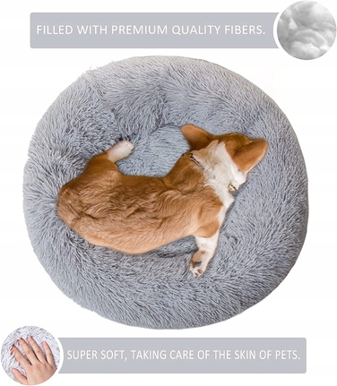 Лежанка для собак та котів, пухнаста м'яка підстилка