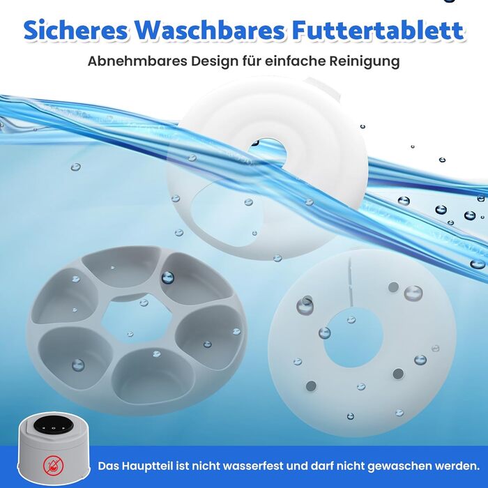 Автоматичний годівник для котів з вологим кормом, 6 прийомів, з таймером та WiFi, для сухого та вологого корму