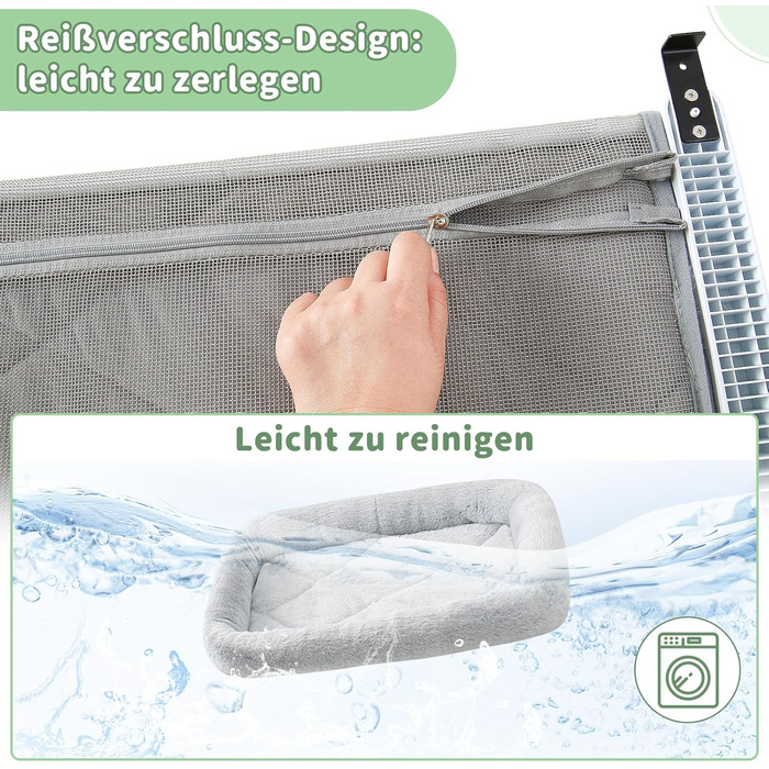 Ліжко для кота на батарею GUUSII HOME - тепле місце для відпочинку вашого улюбленця (58x33x15 см, сірий)