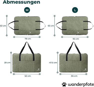 Ортопедичне собаче ліжко для подорожей з практичною сумкою – сертифікована якість OekoTex та GSR (M, Зелений)