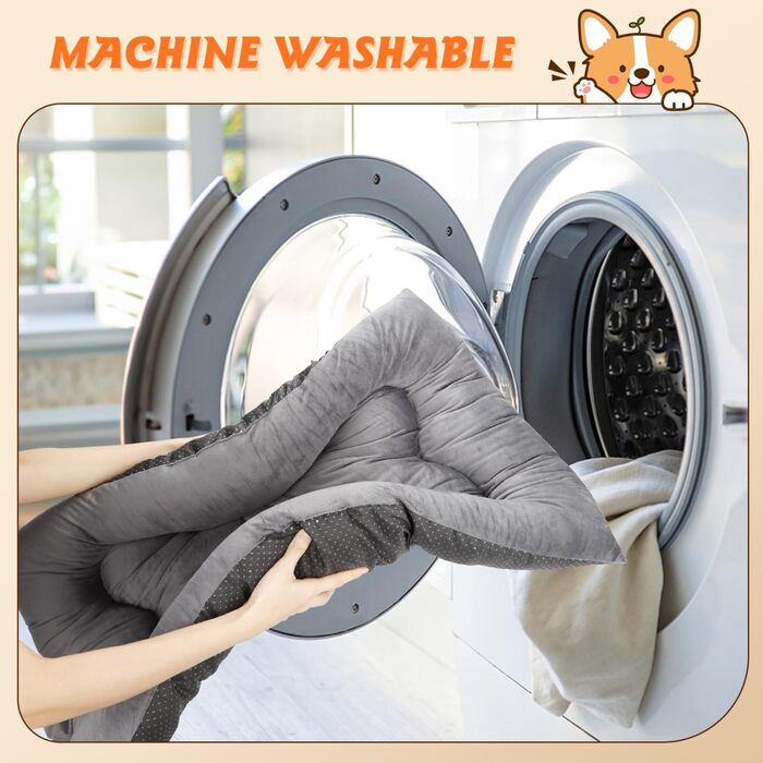 Nobleza Лежанка для собак великих порід, м'яка, нековзна, миється, дихаюча, 130x100x13 см, сіра