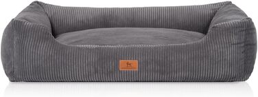 Ліжко для собак Knuffelwuff Olivia XXL, сіре, 120 x 85 см - знімний, пральний чохол - для великих, середніх та маленьких собак
