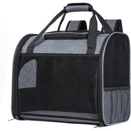 Рюкзак-переноска для котів з сітчастим вікном - складаний переносник для котів та маленьких собак (4-8 кг) з надійною застібкою-блискавкою, страхувальний поводок, ідеальний для подорожей та прогулянок