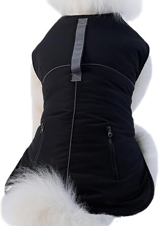 Зимовий теплий одяг для собак: куртка з коміром-стійкою, тепла ізольована верхня частина з м'яким флісом, костюм для цуценят з вітронепроникним дизайном, одяг для собак маленьких та середніх розмірів для прогулянок у холодну погоду