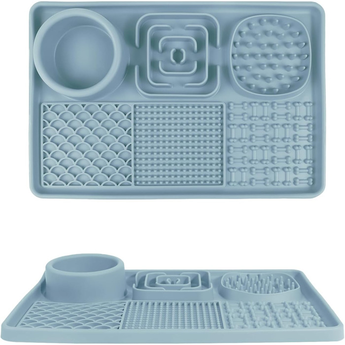 Силіконовий килимок для собак та котів Upgrade XL з великим присоском (без BPA) - рожевий/блакитний