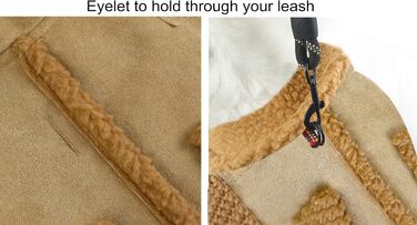 Зимова куртка для собак, тепла, вітронепроникна, пуловер для маленьких собак, теплий флісовий плащ для середніх та великих собак (Колір: Коричневий, Розмір: XXL)