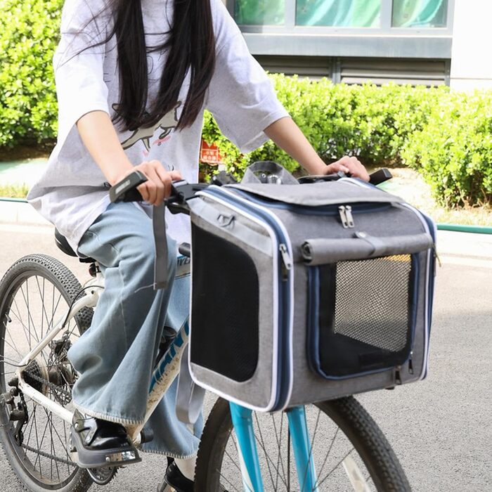 Корзина для собак Penlimly – переносний, складаний рюкзак-тримач для велосипеда, для прогулянок, подорожей, активного відпочинку, сім'ї, котів та собак
