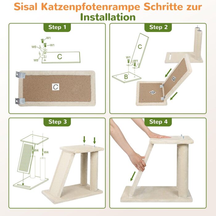 Драбина-кіготь Globlazer для котів XL, бежева, з 2 будиночками, платформа, іграшки, для великих котів та сениорів