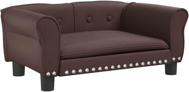 Лягушковий лежак для собак, м'який лежак для тварин, лежанка-софа для маленьких собак, лежанка для котів, коричневий штучний шкіряний, 70x45x30 см