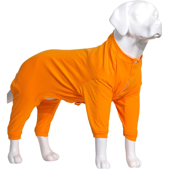 Комбінезон для собак Lovelonglong з чистої бавовни, 4 лапи, для великих та середніх собак, розмір XXL, Зелений (XXXL (Велика собака ~36 кг), Помаранчевий)