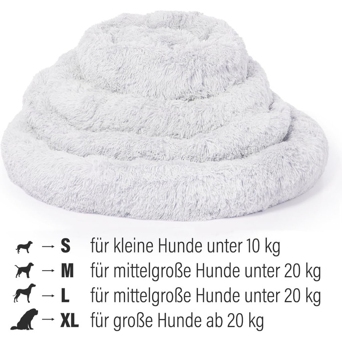 М'яке ліжко для собак Ceddie - кругленьке гніздечко для сну | діаметр 100 см, сірий світлий