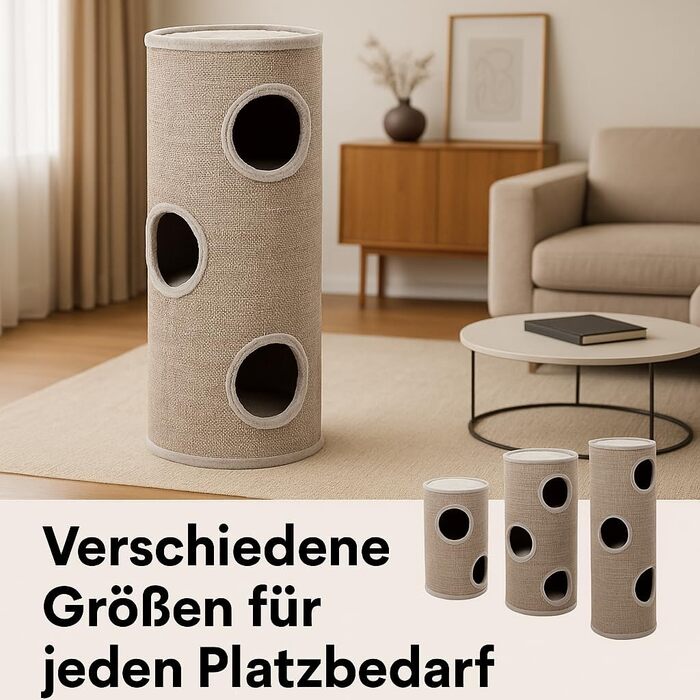 Кігтеточка для котів Flamingo Greta L, 100 см, діаметр 38 см, сизаль та плюш, велика