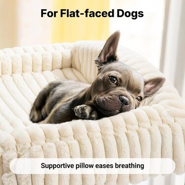 Ліжко для собак Veehoo - зручне диванчик для маленьких собак з ортопедичним матрацом, антиковзаючі ніжки, 60x45x10 см, білий