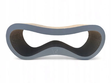 Дряпалка для котів HomeCatty, сіра, до 60 см, картонна, 2 рівні