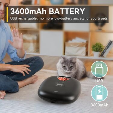 Автоматичний дозатор корму для котів FÜR Pfoten: 6 порцій, з охолодженням, програмований таймер, USB-живлення