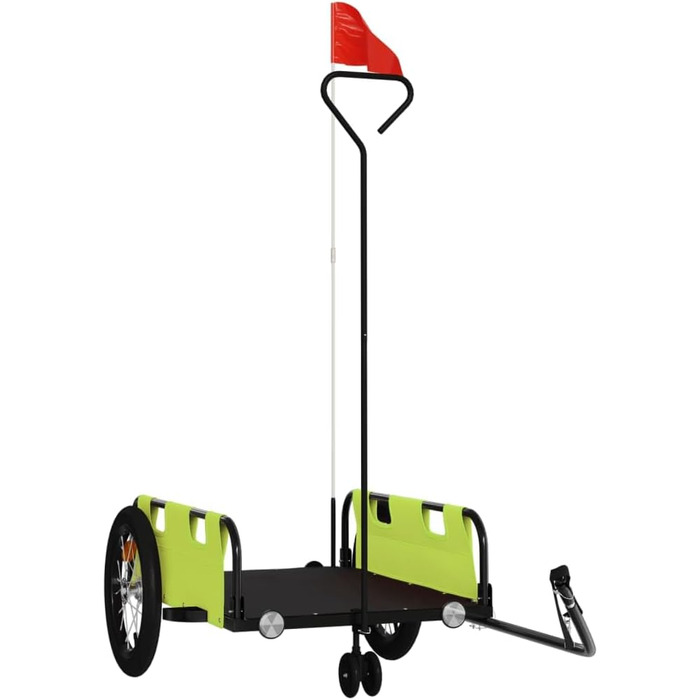 Причіп для велосипеда, вантажний/для собак, зелений, з оксфордської тканини та металу. Підходить для покупок, подорожей, легко збирається