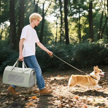 Транспортна переноска для котів та собак великих порід, XL, 53x36x34 см, зелена