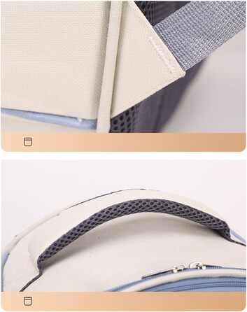 Транспортна сумка для собак | Сумка-переноска з регульованими ремінцями, для цуценят - для подорожей, піших прогулянок, авто, відпочинку на природі, громадського транспорту, подорожей та кроликів (блакитна)