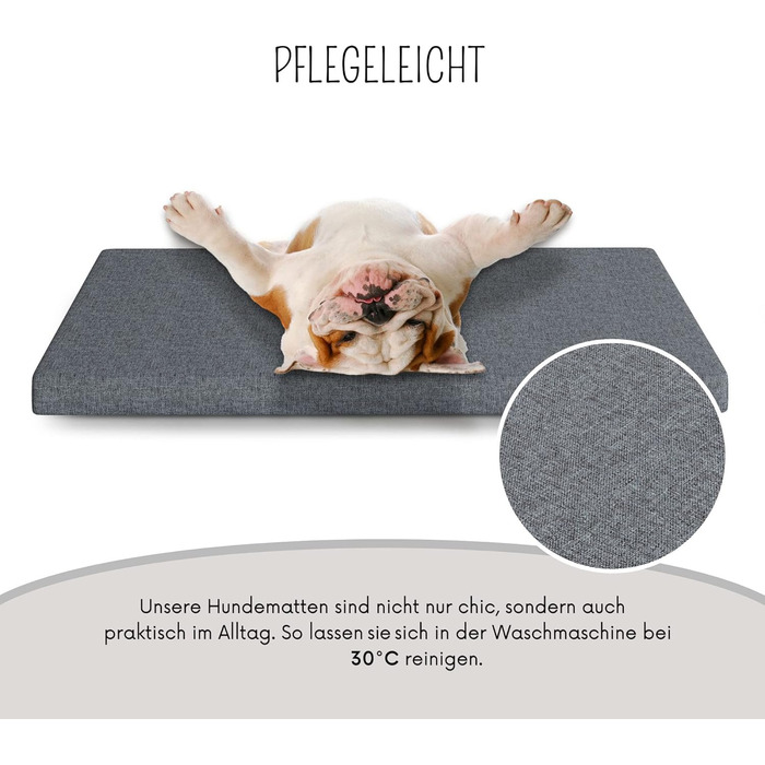 Килимок для собак Leo 60x100 см, кошик для собак з знімним поліестерним покриттям, м'який наповнювач, миється, 100x60x5 см, килимок для собак, лежанка для собак, ліжко для цуценят, антрацит